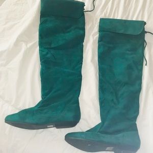 Green Suede Boot